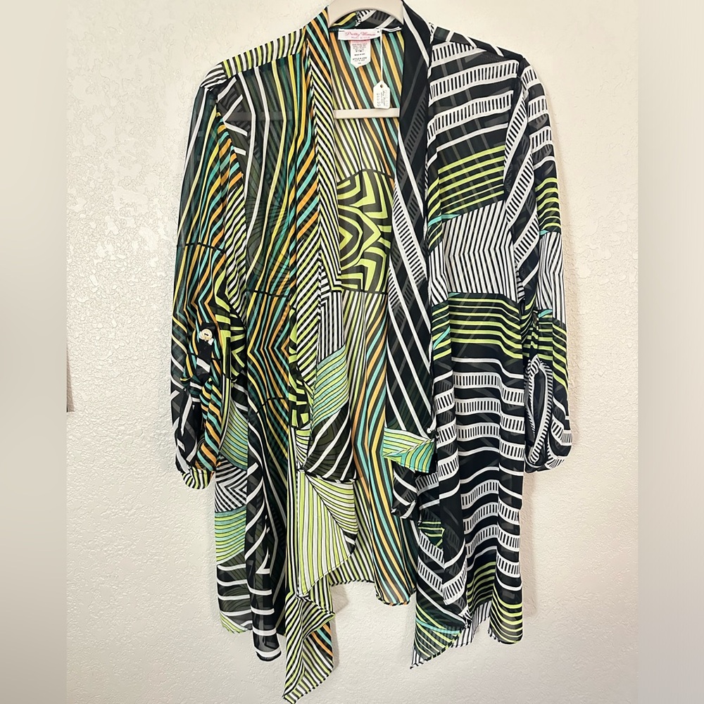 NWT Pretty Woman stripe Coverup size 1XL